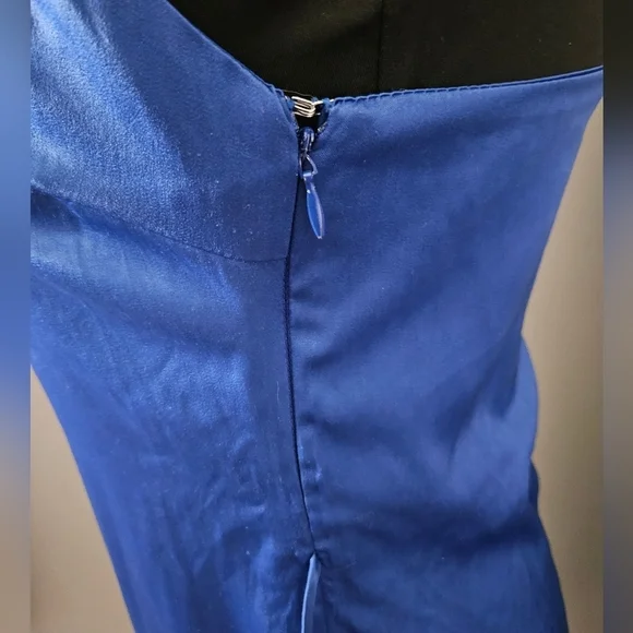 Urban Outfitters Blue Silky Maxi Dress With Side Slit - small - Picture 9 of 13